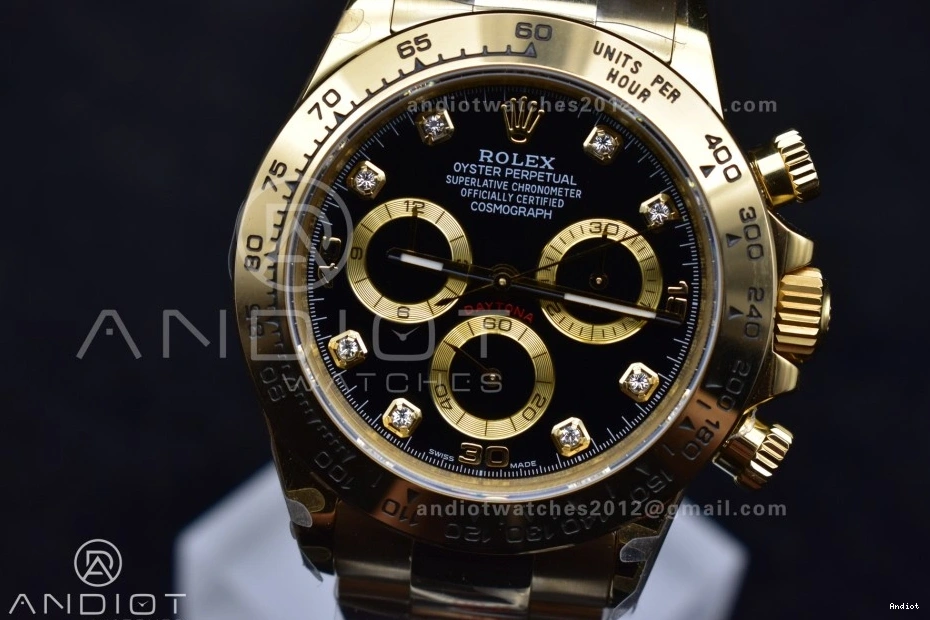 116508 Daytona Edition QF Black on Bracelet 1:1 Best Dial YG SH4130 Diamonds V2 0126